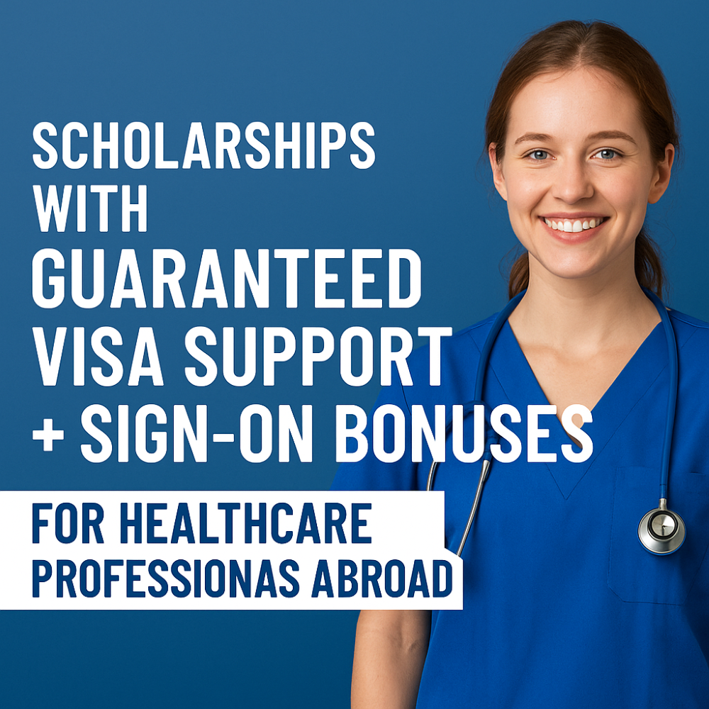 Scholarships with Guaranteed Visa Support and Sign-On Bonuses for Healthcare Professionals Abroad